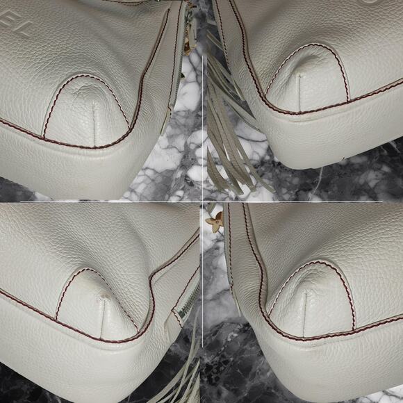 Authentic Chanel Logo Fringe White Caviar Leather Hobo Shoulder Bag MSRP $8000 - Picture 10 of 16